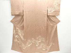 絞り松模様刺繍一つ紋訪問着